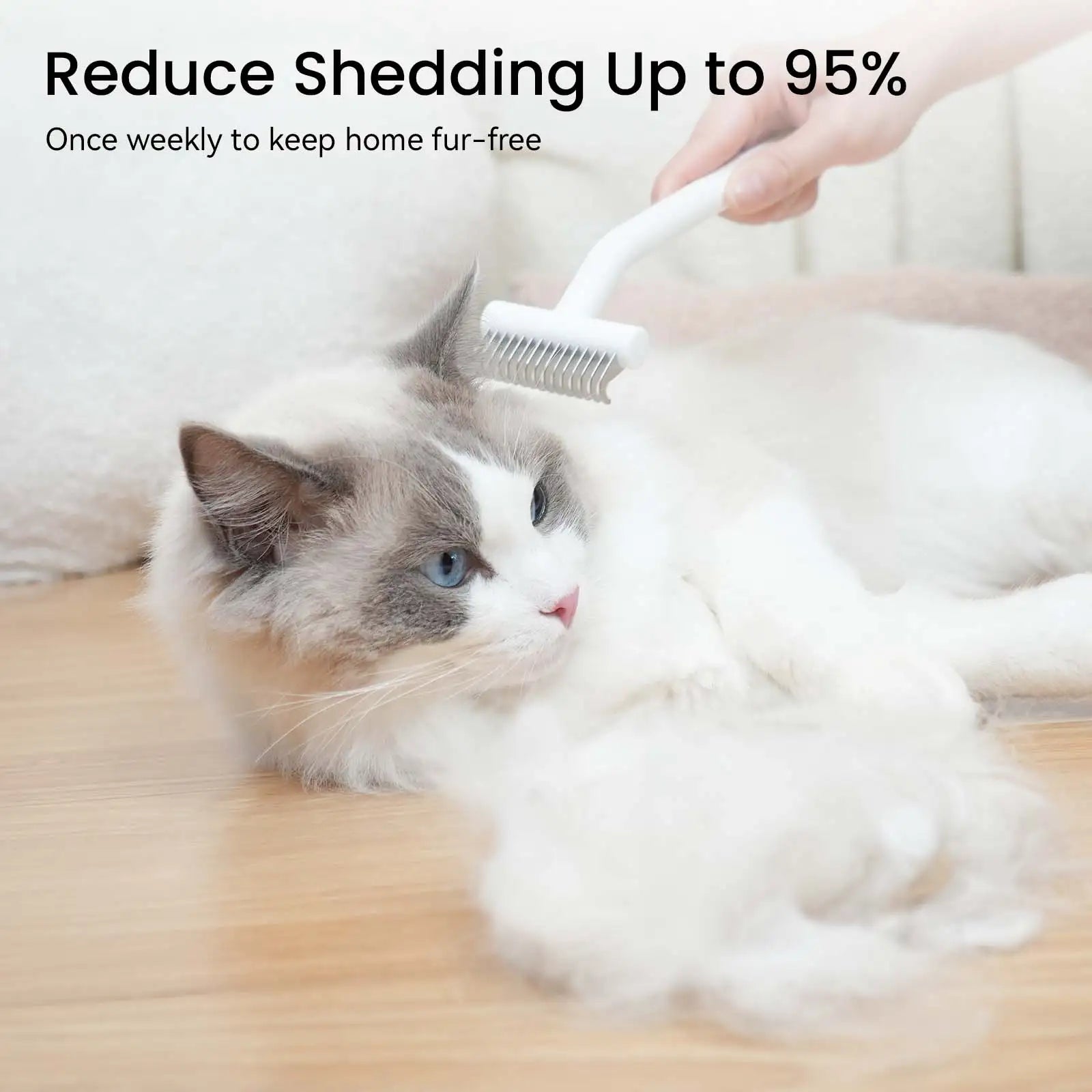 Pet de-matting tool Grooming Brush - remover knots mat for Shedding, Dematting Undercoat Rake for longhaired Cats Grooming Brush Reduce Shedding by 95%